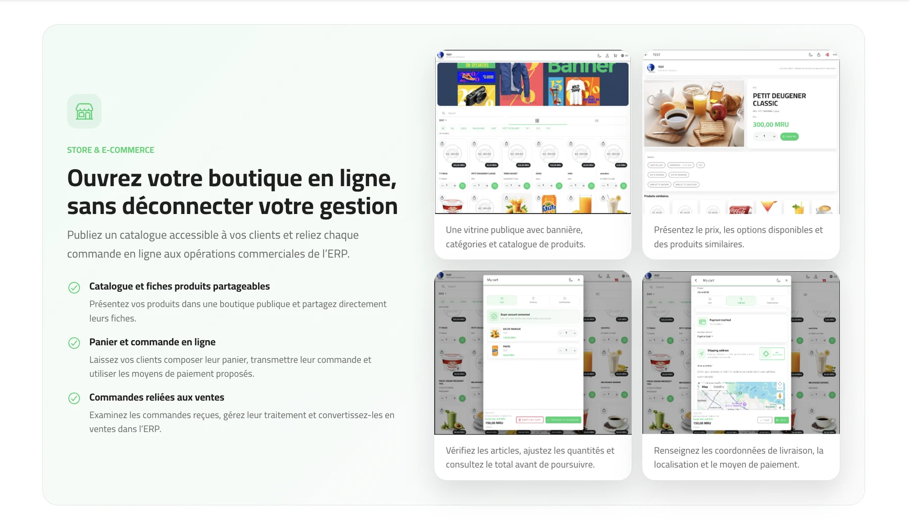 Suivi des commandes passées sur la boutique en ligne ELIYA-Stock ERP